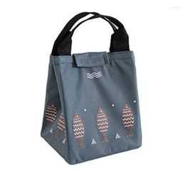 Storage Bags Tote Cooler Handbag Lunch Bag Square Cold Bento Pouch Food Dinner Container Insulated Waterproof Canvas