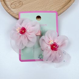 Hair Accessories Sweet Lace Flower Clips For Cute Girls Handmade Hairpin Boutique Barrettes Headwear Kids 0034