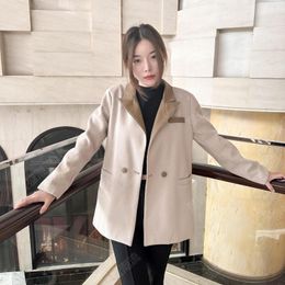 Women's Suits UNXX Houndstooth Blazer Women 2023 Spring And Autumn Korean Style Fashion Luxury Chic Wool Suit Top Trendy Office Lady Girl