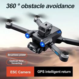 S136 GPS RC Drone: Powerful Brushless Motors, Dual Adjustable Cameras, Obstacle Avoidance, One-Key Operation,Quadcopter UAV