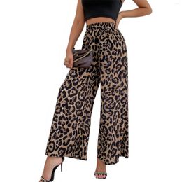 Women's Pants 2023 Women Y2k Vintage Leopard-print Casual Straight-leg Slacks Elegant Trousers Pantalones De Mujer Drop