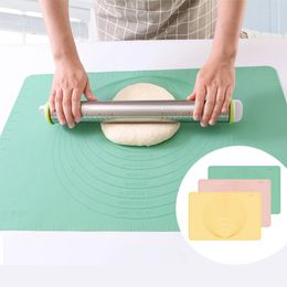 Baking Tools Large Silicone Mat With Scale Pink Rolling Dough Pad Non-Stick Pizza Maker Kitchen Cooking Kneading Accessories