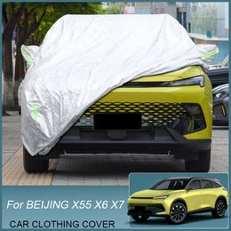 Full Car Cover Rain Frost Snow Dust Waterproof Protect Cover For BEIJING X55 X6 X7 2022-2025 External Auto Accessories