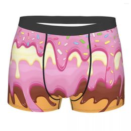 Underpants Men's Panties Boxers Underwear Abstract Donut Dripping Glaze Sweet Pattern Sexy Male Shorts