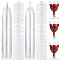 Tumblers Plastic Wine Glasses Red Clear Cups Reusable Stemmed Party For Garden Parties