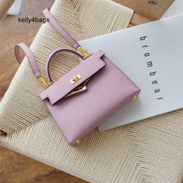 Kelli Bags Made 5a Higquality Messenger Bag nova versátil Mallow Leather Purple Secondgeneration Women Mini Small tem