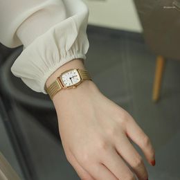 Wristwatches 2023 Women's Watch: Antique Watch Gold Luxury Noble Frosted Dial Japanese Movement Gift To Girlfriend