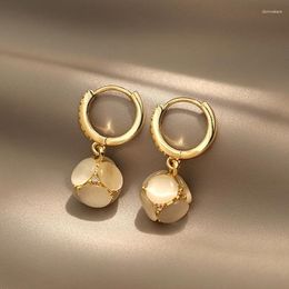 Stud Earrings Korean Style Creative Opal Women Trend Niche Design Exquisite Sense Of Premium Sweet Wind Copper Alloy Gift