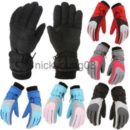 Five Fingers Gloves Five Fingers Gloves 1 Pair Kids Winter Thicken Warm Outdoor Children's Windproof Waterproof Full Finger Mittens For 6-11 Years Child x0902