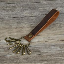 Keychains Arrival Antique Leather Metal Diy Keychain Keyring Handmade For Car Keys Jewellery Accessories Luxury Mens Gift Bulk