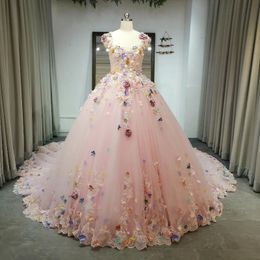 Romantic Pink Quinceanera Dress 2024 Sweet 15 Dress Floral Appliqued Cocktail Vestidos De Baile Ball Gown Vestidos De 15 Quinceanera