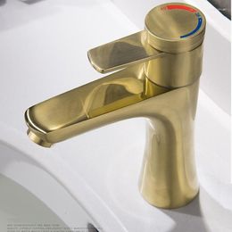 Bathroom Sink Faucets MTTUZK Matte Black Washbasin Faucet Brushed Gold Thermostatic Basin Cold Mixer Tap Rose