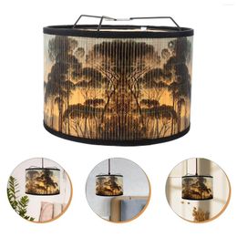Pendant Lamps Lampshade Dining Room Printing Bamboo Chandelier Cover Decor Hanging Decoration