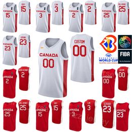 Printed Basketball Canada Jamal Murray Jersey 27 2023 World Cup Andrew Wiggins 22 23 Phil Scrubb 25 TRAE BELL-HAYNES 15 ZACH EDEY RJ Barrett Kelly Olynyk Red White