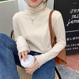 Women's Sweaters Autumn Winter Turtleneck Knitted Sweater Women Korean Chic Long Sleeve Bottoming Shirt Elegant Female Thin Pullover