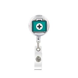 Business Card Files Cute Retractable Badge Holder Reel - Clip-On Name Tag With Belt Clip Id Reels For Office Workers Medical Doctors N Otyr1
