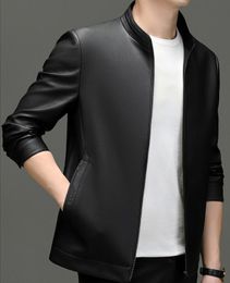 A2339 Spring And Autumn Models Men Stand Collar Natural Leather Jacket Fashionable Youth Biker Clothing Sheepskin Tops