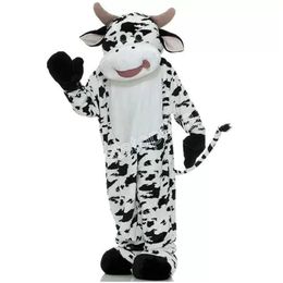 hot Plush Cow Mascot Costume Performance simulation Cartoon Anime theme character Adults Size Christmas Outdoor