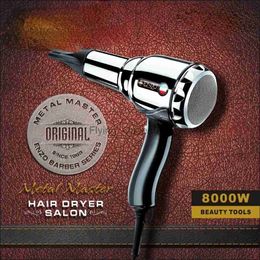 Electric Hair Dryer 8000W Metal Body Salon Professional Hair Dryer 5 Gears Strong Wind Anion Hairs Dryer Personal Hair Care With Nozzle Blow Drier HKD230902
