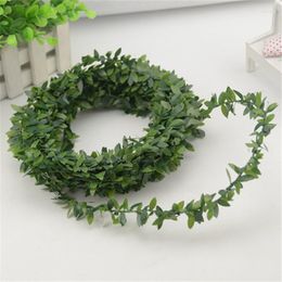 Decorative Flowers 1PCS 7m Artificial Green Flower Nylon Iron Wire Plastic Leaves Rattan DIY Wreath Accessory For Wedding Decoration Garland