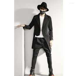 Men's Suits Fashion Korean Online Shop Suit Coat Slim Long Double Breasted Sleeve Solid Colour Dress