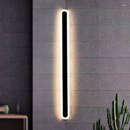 Wall Lamp Minimalist LED Lights White Black Metal Foyer Dining Room Bedroom Sconce Remote Control Dimming Drop