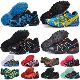 Solomons speed cross 3 Black Red White Grey Blue Yellow Men Running Shoes Trainers Outdoor Sports Sneakers