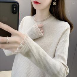 Women's Sweaters 20970 (on No. 1 Row 7 Room 6) Solid Color Lace Diamond Stripe Pullover Bottoming Shirt 47