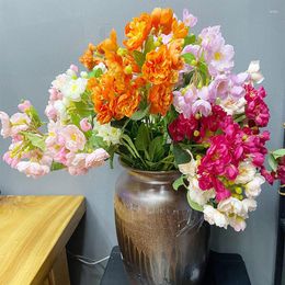 Decorative Flowers Silk 3D Begonia Flower Wedding Decor Home Living Room El Shopping Mall Simulation Plant Long Branch Fake