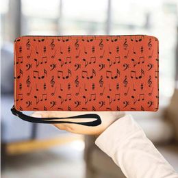 Wallets 2023 Purse For Girl Music Note Colourful Designer Casual Clutch Bag Out Shopping Travel Coin Zipper Wallet Card Holder Gift