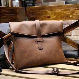 Briefcases Crazy horse leathe Ipad bagsr men's briefcase Men's messenger bag Men leather shoulder document soft 230901