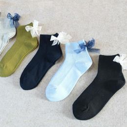 Women Socks Hand Made Sweet Bowknot Cotton Casual Daily Girls Ladies Ankle Spring Autumn Style Hight Quality Sox