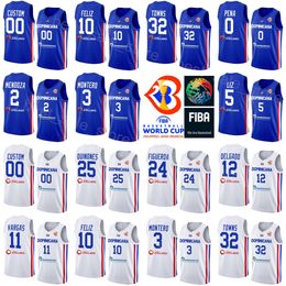 Printed Basketball Dominican Republic Jersey National Team 12 Angel Delgado 24 L.J. Figueroa 25 Lester Quinones 11 Eloy Vargas 2 Rigoberto Mendoza 2023 World Cup