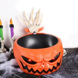 Decorative Objects Figurines Halloween Electric Toy Candy Bowl with Jump Skull Hand Scary Eyes Party Creepy Decoration Haunted Ktv Bar Horror Prop 230901