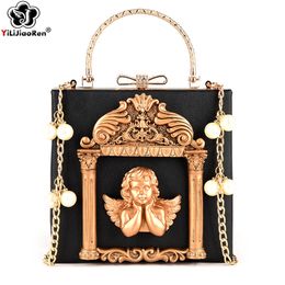 Evening Bags Luxury Angel Female Handbags Fashion Pearl Women Bag Cross Body Brand Leather Shoulder Ladies Hand Sac A Main 230901