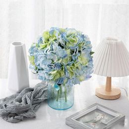 Decorative Flowers Artificial Hydrangea Fake Korean Style Home Decoration Blue Green Wedding Hand Bouquet Road Leads Flower Wall