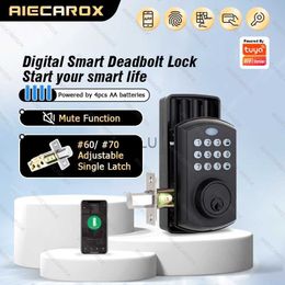 Door Locks Tuya APP WIFI Automatic Electronic Keyless Deadbolt Smart Door Lock With Digital Fingerprint IC Card Mechanical Key Home HKD230902