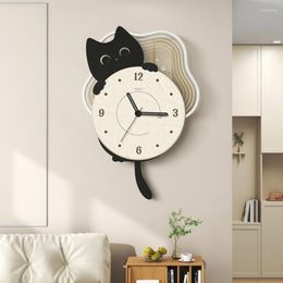 Wall Clocks Vertical Swing Clock Hanging Modern Minimalist Battery Operated Watches Living Room Fashion Hands Horloge Murale Home Decor
