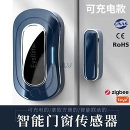 Door Locks ZigbeeTuya smart door magnet door and window sensor rechargeable wireless smart door and window sensor alarm alexa smart home HKD230902