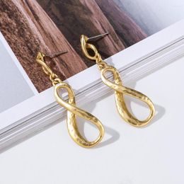 Dangle Earrings Classic Irregular Geometric Women Fashion Letter Twist Figure Eight Shaped Jewelry Euro Stylish Gadget