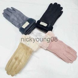 Five Fingers Gloves European and American gloves ladies autumn winter touch screen with plush thickened warm x0902