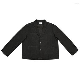 Men's Suits Mens Japanese Harajuku Streetwear Retro Fashion Loose Casual Suit Coat Blazers For Men Vintage Cargo Jacket Blazer Outerwear