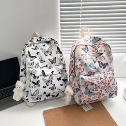 School Bags Fashion Butterfly Pattern Korean Women Backpack Student For Book Storage And Travel Organiser