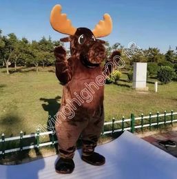 nose moose Mascot Costume Halloween Christmas Fancy Party Dress Cartoon Character Suit Carnival Unisex Adults Outfit