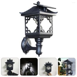 Wall Lamp Post Outside Outdoor Solar Lantern Waterproof Sconce Lights Front Doorway Exterior