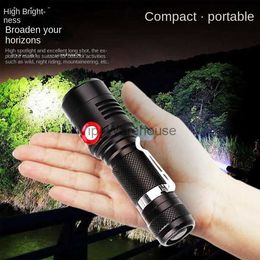 Torches One-click Power-off Strong Light Tactical Flashlight USB Pen Clip Infinite Dimming Over-range Household Emergency Battery Lamp HKD230902