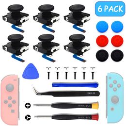 VR/AR Accessorise 6 Pack Joycon Joystick Replacement Repair Kit for 3D Analogue Thumb Sticks Caps Lite OLED Tool Accessories HKD230831
