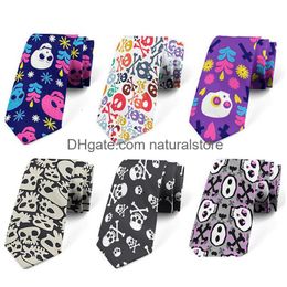 Neck Ties Skl Printed For Men Wome Fashion Groomsmen Casaual Mens 8Cm Width Tie Party Accessories 230506 Drop Delivery Dhkf4