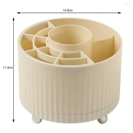 Storage Boxes Cosmetic Organizer Rotating Makeup Brush Holder Capacity 360 Degree Desk Box For Office School