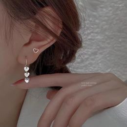 Stud Earrings Korean Star Sweet Cute Tassel Heart Women's Irregular Trendy Vintage Accessories